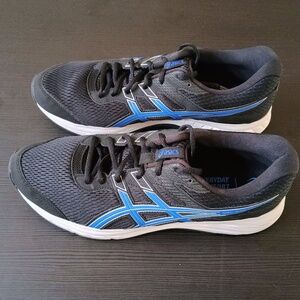 ASICS Men's Gel-Contend 6 Running Shoes, 11.5, Black/Tuna Blue